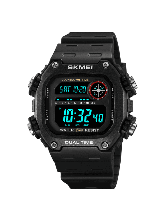 Men's Sports Watch, Waterproof Watch with Date Stopwatch Countdown Timer Alarm LED Function TPU Strap, Watch for Men Wristwatch