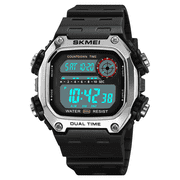 SKMEI Mens Sports Watch, Waterproof Watch with Stopwatch Countdown Timer Alarm LED Function TPU Strap, Men Wristwatch
