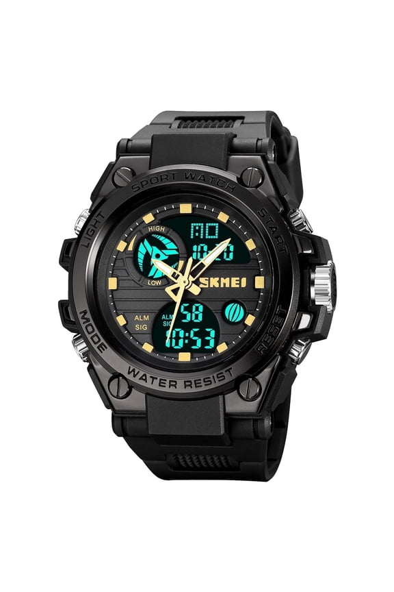 Men's Tactical Digital Sport Watch – Waterproof Analog-Digital Wristwatch with LED Backlight, Alarm, Stopwatch, Large Face Design