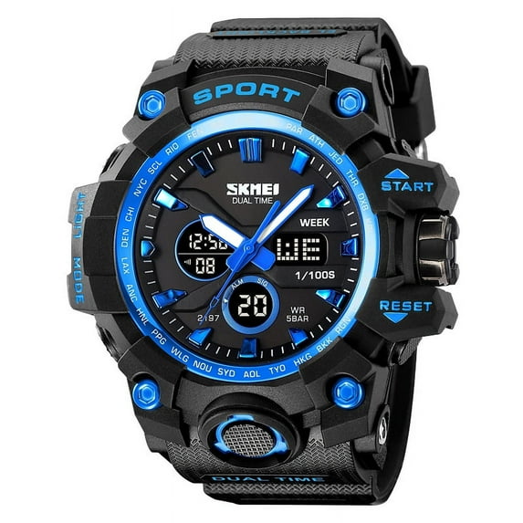 SKMEI Men's Watch Multifunctional Military Sports Outdoor Watch Led Digital Waterproof Alarm Watch Stopwatch