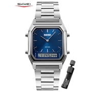 SKMEI Mens Watch, Rectangular Sport Watch with Analog Digital Dual Display, Stopwatch Alarm Date and EL Backlight