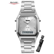SKMEI Mens Watch, Rectangular Sport Watch with Analog Digital Dual Display, Stopwatch Alarm Date and EL Backlight