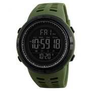 SKMEI Men's Watch Waterproof Digital Sport Watch Military Digital Watches for men Alarm Back Light Classic Large Face Watch Army Green