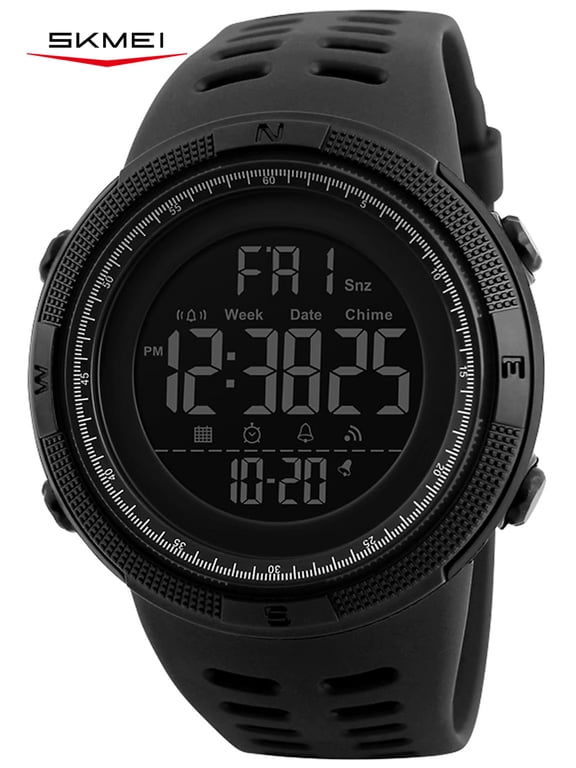 Men's Watch, Waterproof Digital Sport Watch, Military Digital Watch Alarm Back Light Classic Watch, Black