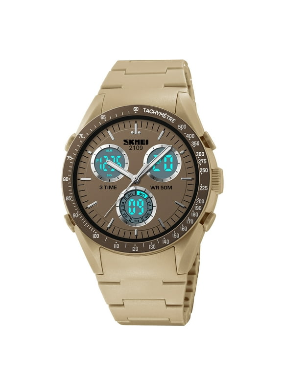 SKMEI Men's Watch Waterproof Sports Men's Military Watch Multifunctional Chronograph Fashion Watch with TPU Strap