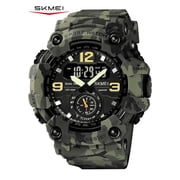 SKMEI Mens Watches Multi Function Sports Outdoor Waterproof Military Watch Shockproof LED Alarm Clock Stopwatch