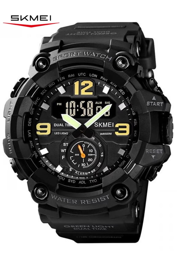 Men's Watches Multi Function Sports Outdoor Waterproof Military Watch Shockproof LED Alarm Clock Stopwatch