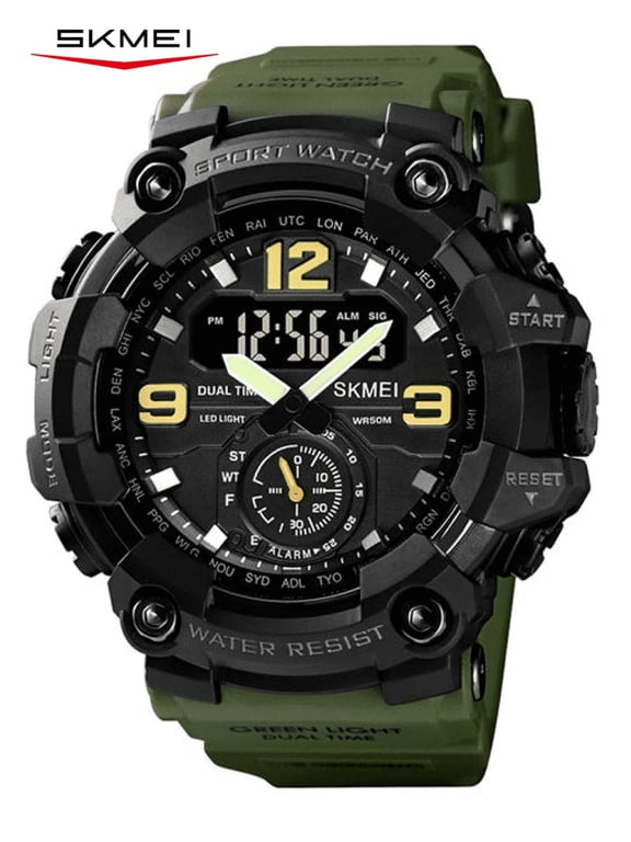 Men's Watches Multi Function Sports Outdoor Waterproof Military Watch Shockproof LED Alarm Clock Stopwatch