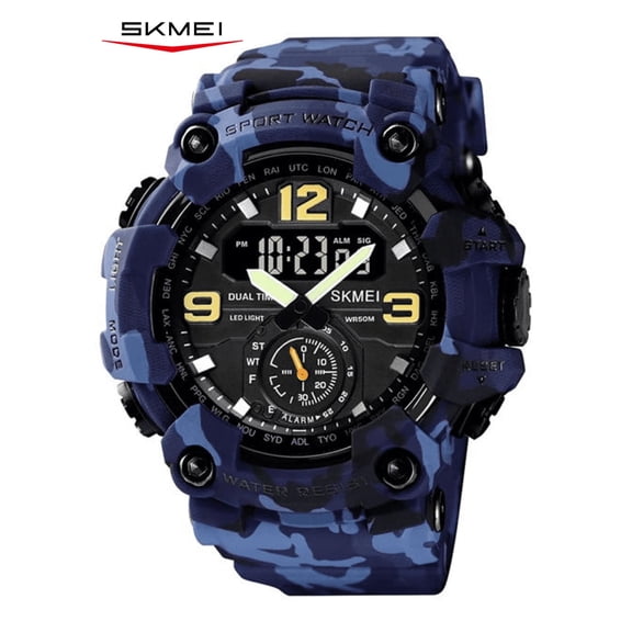 SKMEI Men's Watches Multi Function Sports Outdoor Waterproof Military Watch Shockproof LED Alarm Clock Stopwatch