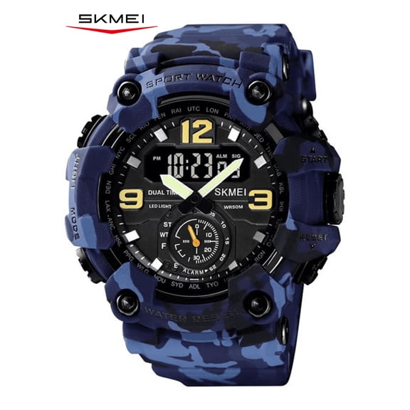 SKMEI Men's Watches Multi Function Sports Outdoor Waterproof Military Watch Shockproof LED Alarm Clock Stopwatch