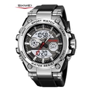 SKMEI Mens Watches Outdoor Sports Waterproof Military Watch Tactical Digital Analog Wrist Watch Date Multi Function Led Large Face Alarm Stopwatch for Man
