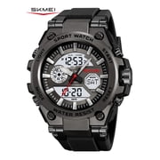 SKMEI Mens Watches Outdoor Sports Waterproof Military Watch Tactical Digital Analog Wrist Watch Date Multi Function Led Large Face Alarm Stopwatch for Man