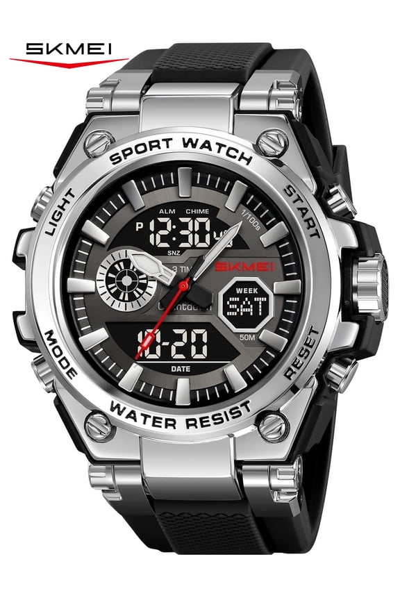 Men's Watches Outdoor Sports Waterproof Military Watch Tactical Digital Analog Wrist Watch Date Multi Function Led Large Face Alarm Stopwatch for Man