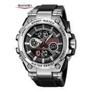 SKMEI Mens Watches Outdoor Sports Waterproof Military Watch Tactical Digital Analog Wrist Watch Date Multi Function Led Large Face Alarm Stopwatch for Man