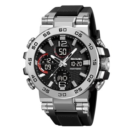 Men's Watches Outdoor Sports Waterproof Military Watch Tactical Digital Analog Wrist Watch Date Multi Function Led Large Face Alarm Stopwatch for Man