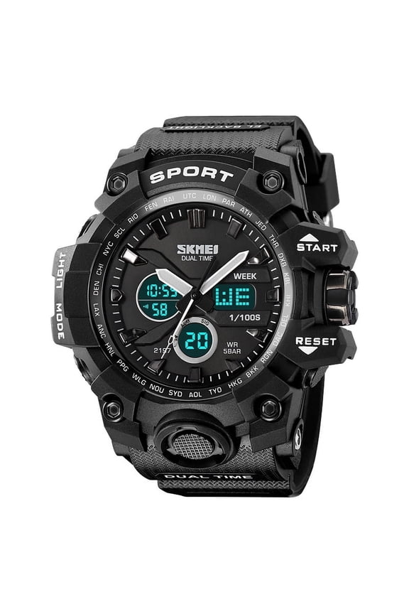 Men's Watches Outdoor Sports Waterproof Military Watch Tactical Digital Analog Wrist Watch Date Multi Function Led Large Face Alarm Stopwatch for Man