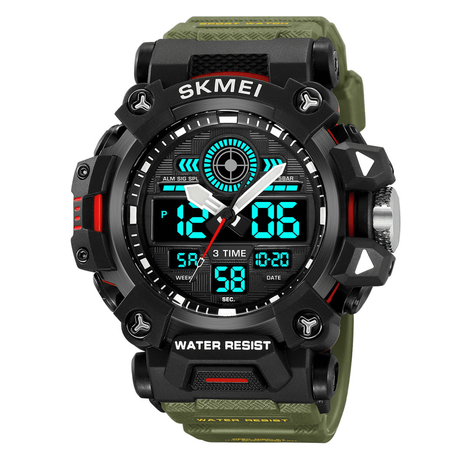 SKMEI Men s Analog Sports Watch LED Military Digital Watch Electronic Stopwatch Large Dial Time Outdoor Army Wrist Watch Walmart