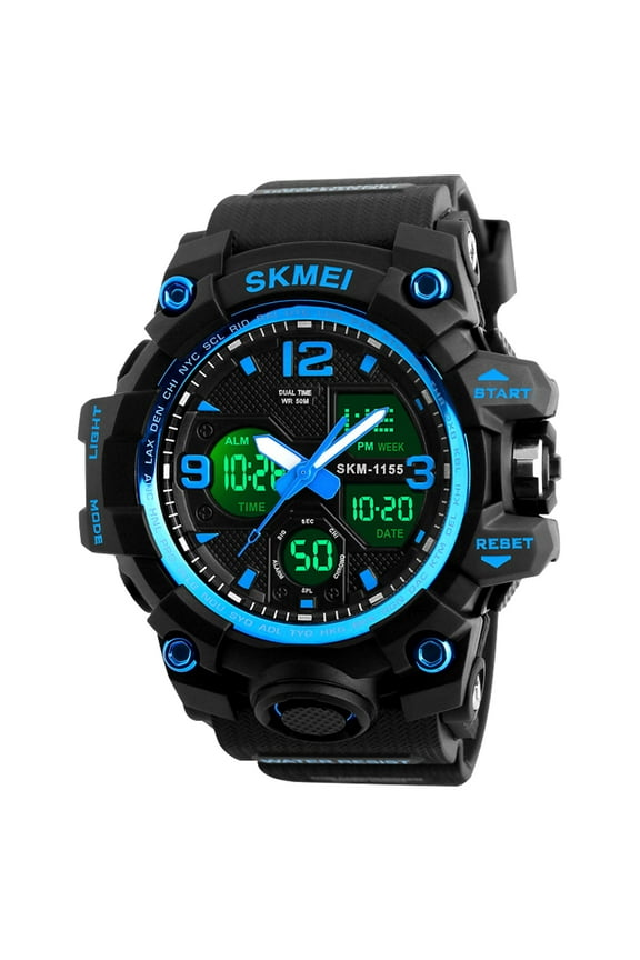 Men's Wrist Watch,Large Face Military Waterproof Watches for Men with Stopwatch Alarm LED Back Light Sports Watch, Blue
