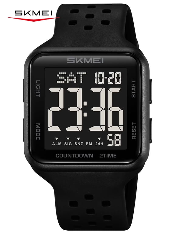 Mens Watch Digital Outdoor Sports Waterproof Large Face Wrist Watches for men with LED Back Ligh/Alarm/Stopwatch