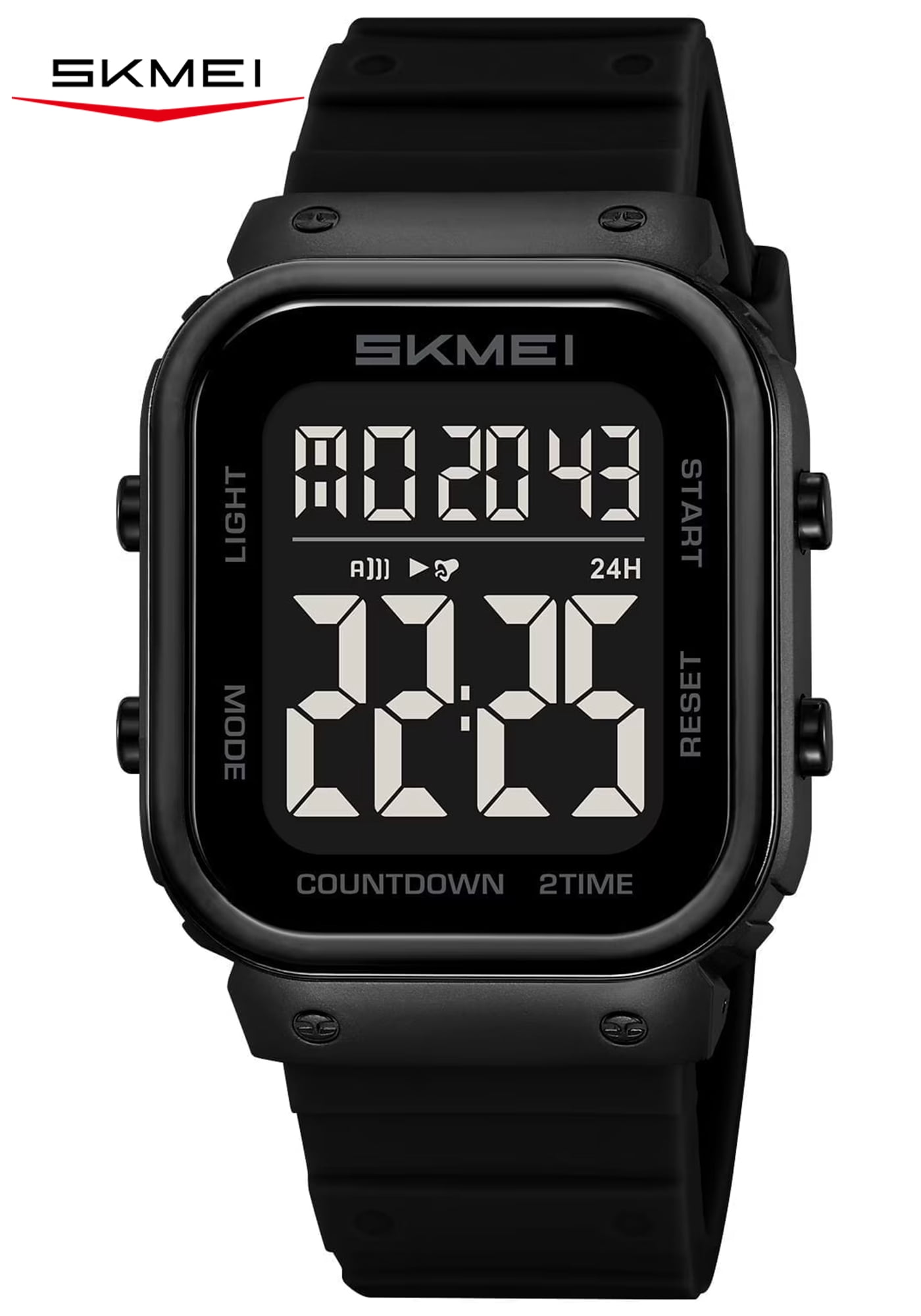 SKMEI Mens Digital Watch Outdoor Sports Waterproof Large Face Wrist Watches with LED Back Ligh/Alarm/Stopwatch