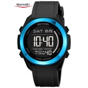 SKMEI Mens Digital Watch, Sport Military Watches for Men Waterproof LED Screen Large Face Tactical Watch with Dual Time Alarm Stopwatch Wrist Watch
