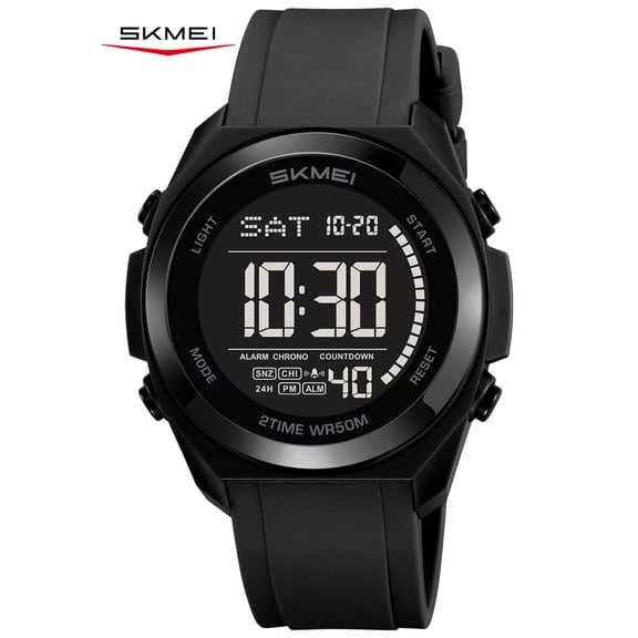 SKMEI Mens Digital Watch, Sport Military Watches for Men Waterproof LED Screen Large Face Tactical Watch with Dual Time Alarm Stopwatch Wrist Watch