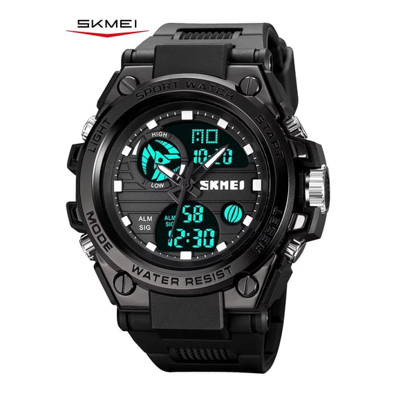 SKMEI Mens Digital Watch Sport Waterproof Watch Analog Military Tactical Watches LED Backlight Alarm Stopwatch Wrist Big Face Watches