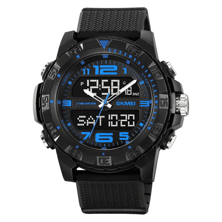 SKMEI Mens Digital Watch Sports Military Watches Waterproof Outdoor Chronograph Wrist Watches Blue Walmart