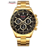SKMEI Mens Digital Watch Sports Military Waterproof Wristwatch Outdoor Chronograph Watches for Men Backlight Alarm Business Watch,Stainless Steel Watch Band