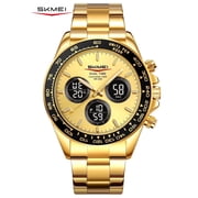 SKMEI Mens Digital Watch Sports Military Waterproof Wristwatch Outdoor Chronograph Watches for Men Backlight Alarm Business Watch,Stainless Steel Watch Band