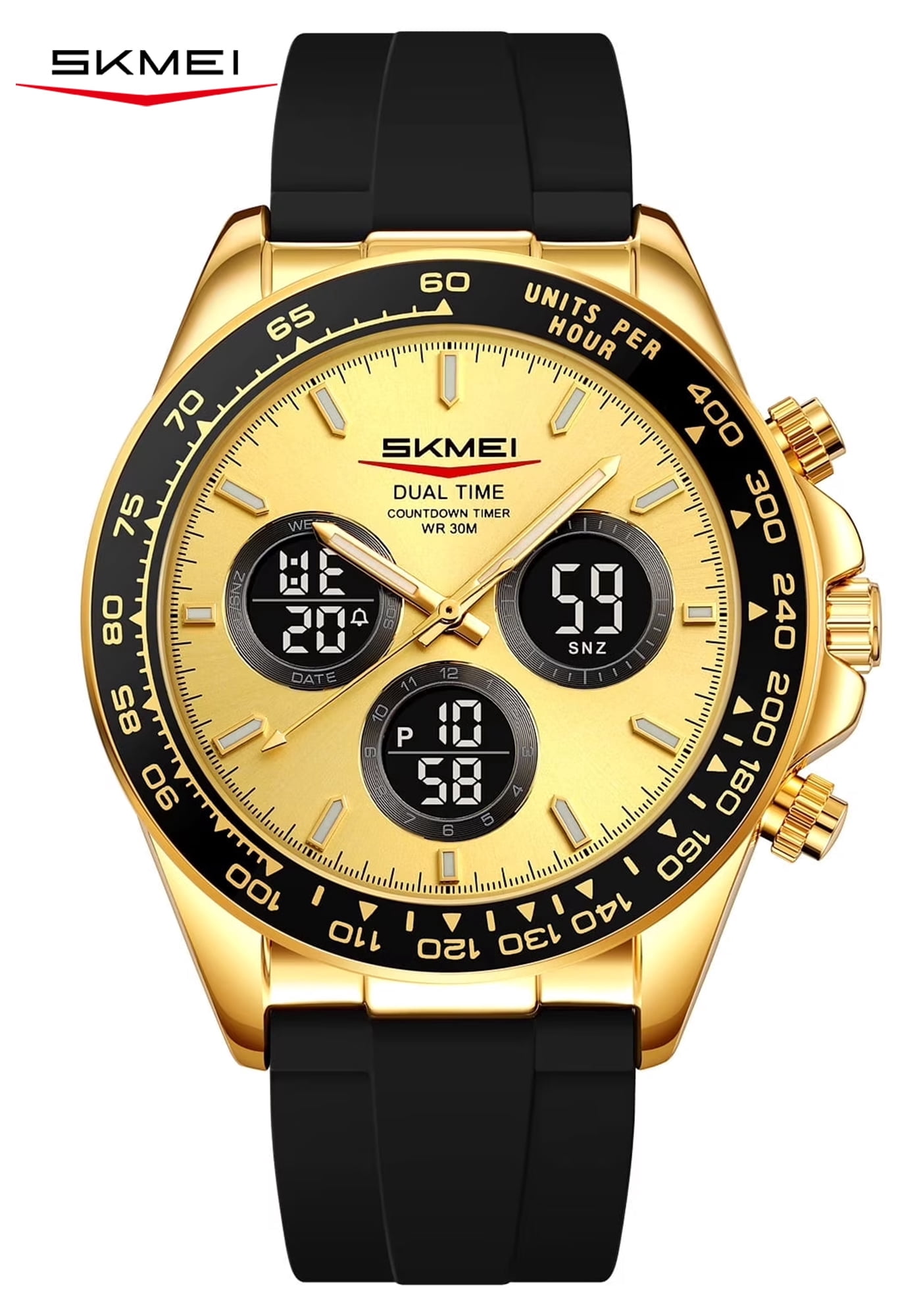 SKMEI Mens Digital Watch Sports Military Waterproof Wristwatch Outdoor Chronograph Watches for Men Backlight Alarm Business Watch,Silicone Watch Band