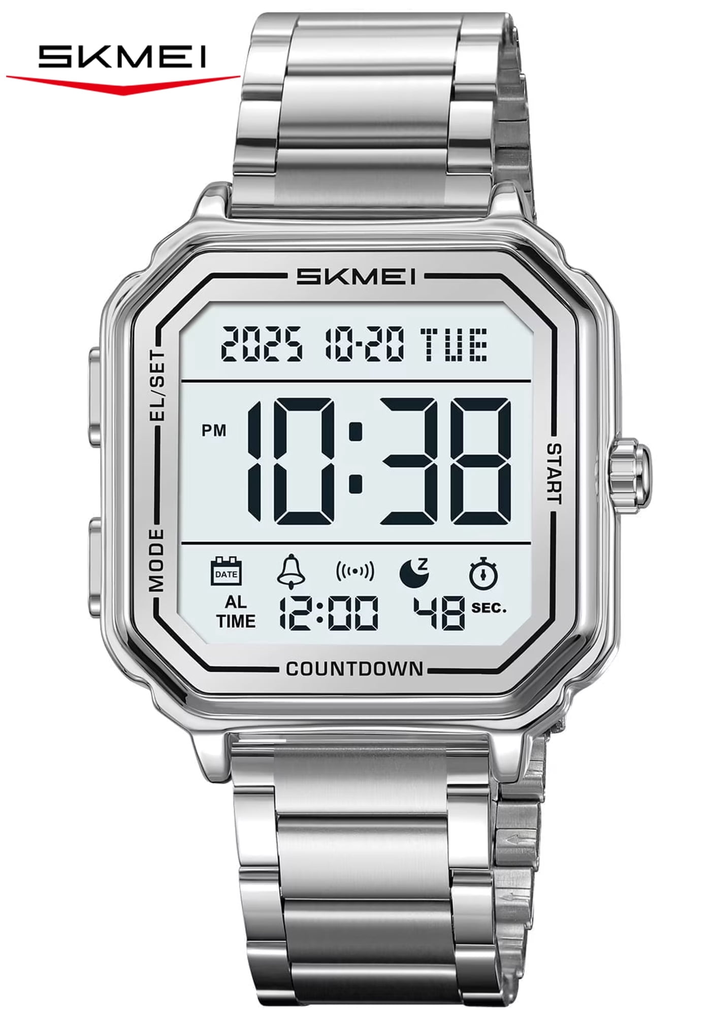 SKMEI Mens Digital Watch Sports Waterproof Outdoor Large Face Military Watches for Men with Stopwatch LED Back Ligh Alarm