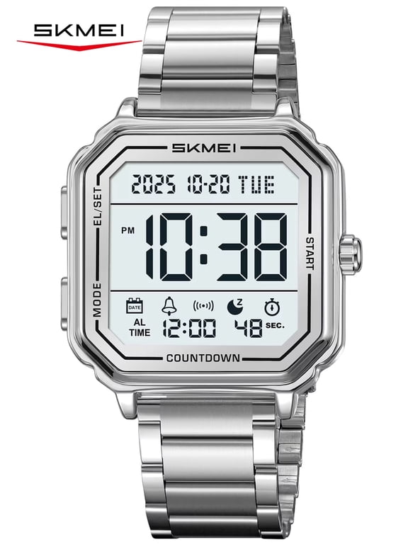 Mens Digital Watch Sports Waterproof Outdoor Large Face Military Watches for Men with Stopwatch LED Back Ligh Alarm