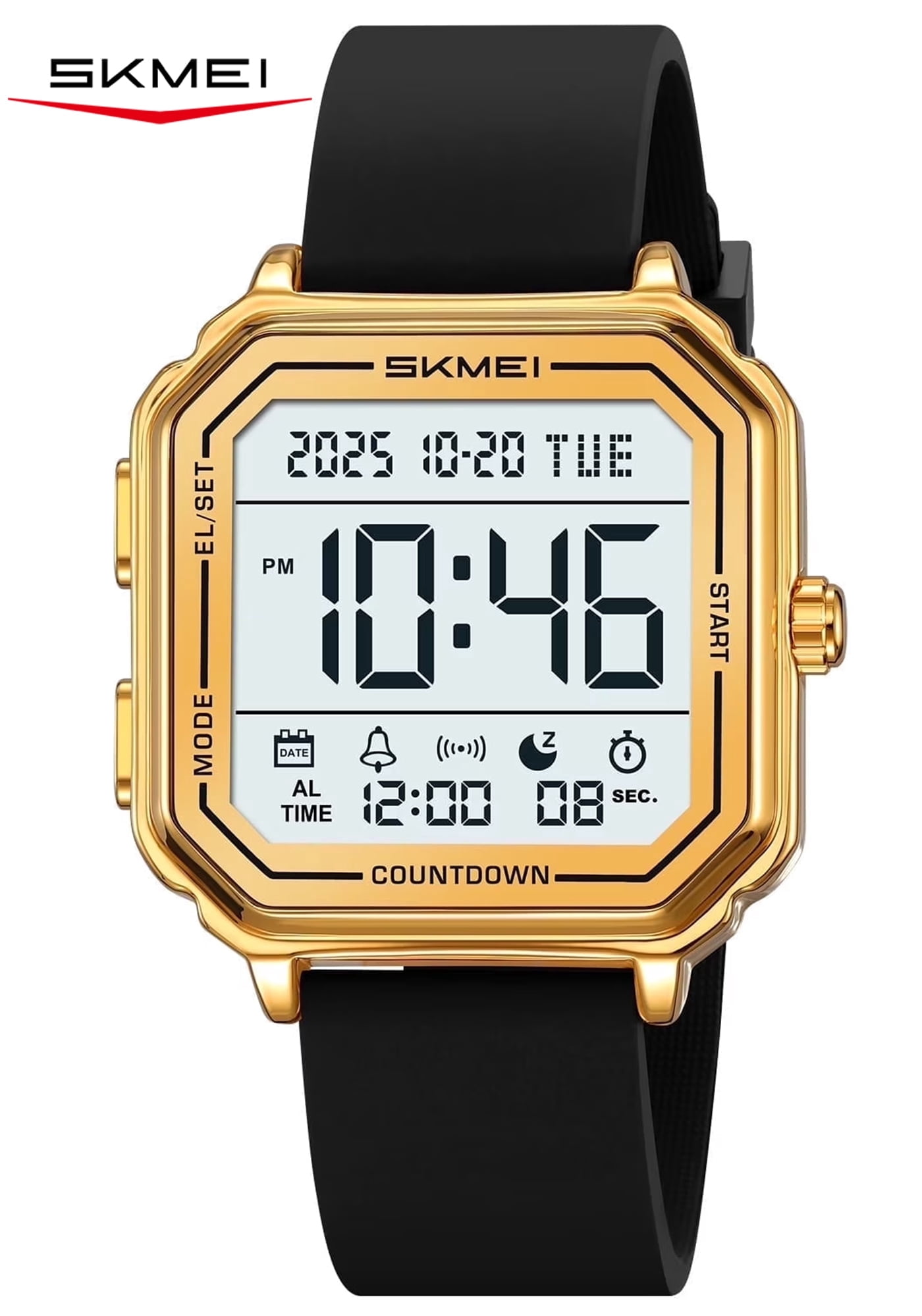 SKMEI Mens Digital Watch Sports Waterproof Outdoor Large Face Military Watches for Men with Stopwatch LED Back Ligh Alarm