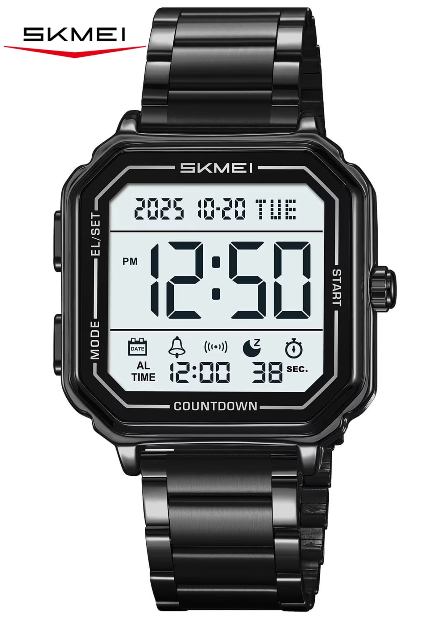 SKMEI Mens Digital Watch Sports Waterproof Outdoor Large Face Military Watches for Men with Stopwatch LED Back Ligh Alarm
