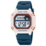 SKMEI Mens Digital Watch Square Sports Military Watches Waterproof Outdoor Chronograph Wrist Watches for Men with Dual Time/LED Back Ligh/Alarm