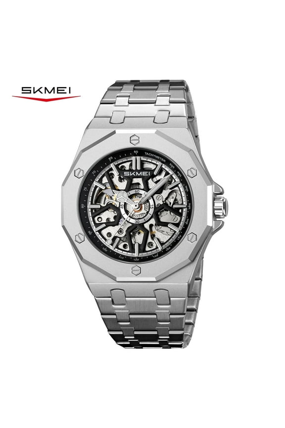 Mens Luxury Skeleton Automatic Mechanical Wrist Watches Business Leisure Waterproof Luminous Pointer Self-Winding Wrist Watch