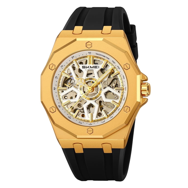 SKMEI Mens Luxury Skeleton Automatic Mechanical Wrist Watches 