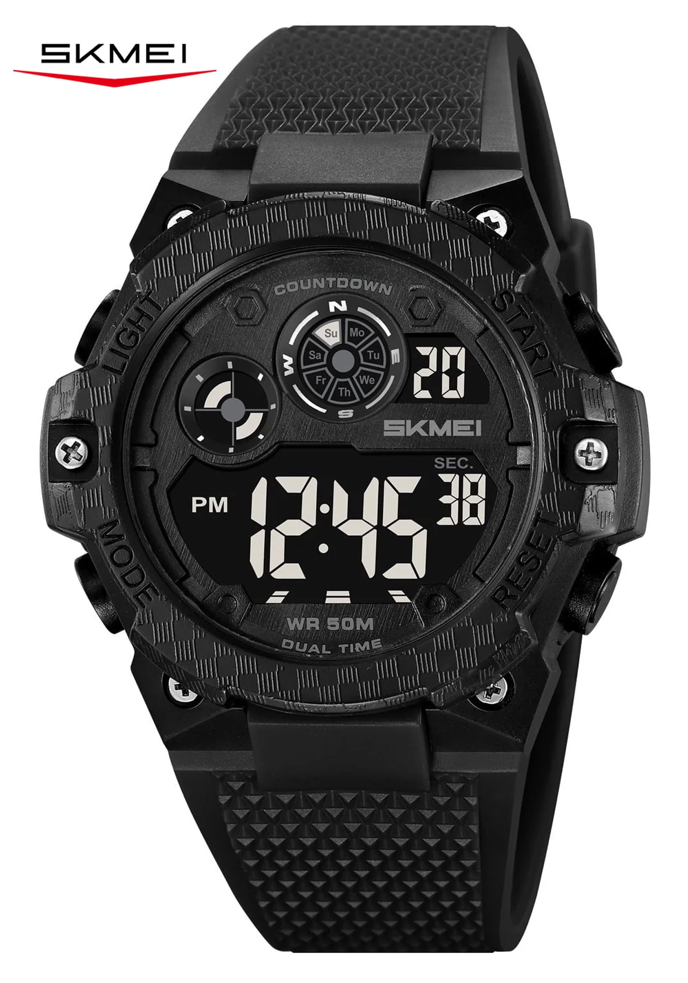 SKMEI Mens Military Multifunction Digital LED Watch 50m Waterproof Alarm Outdoors Sports Watch
