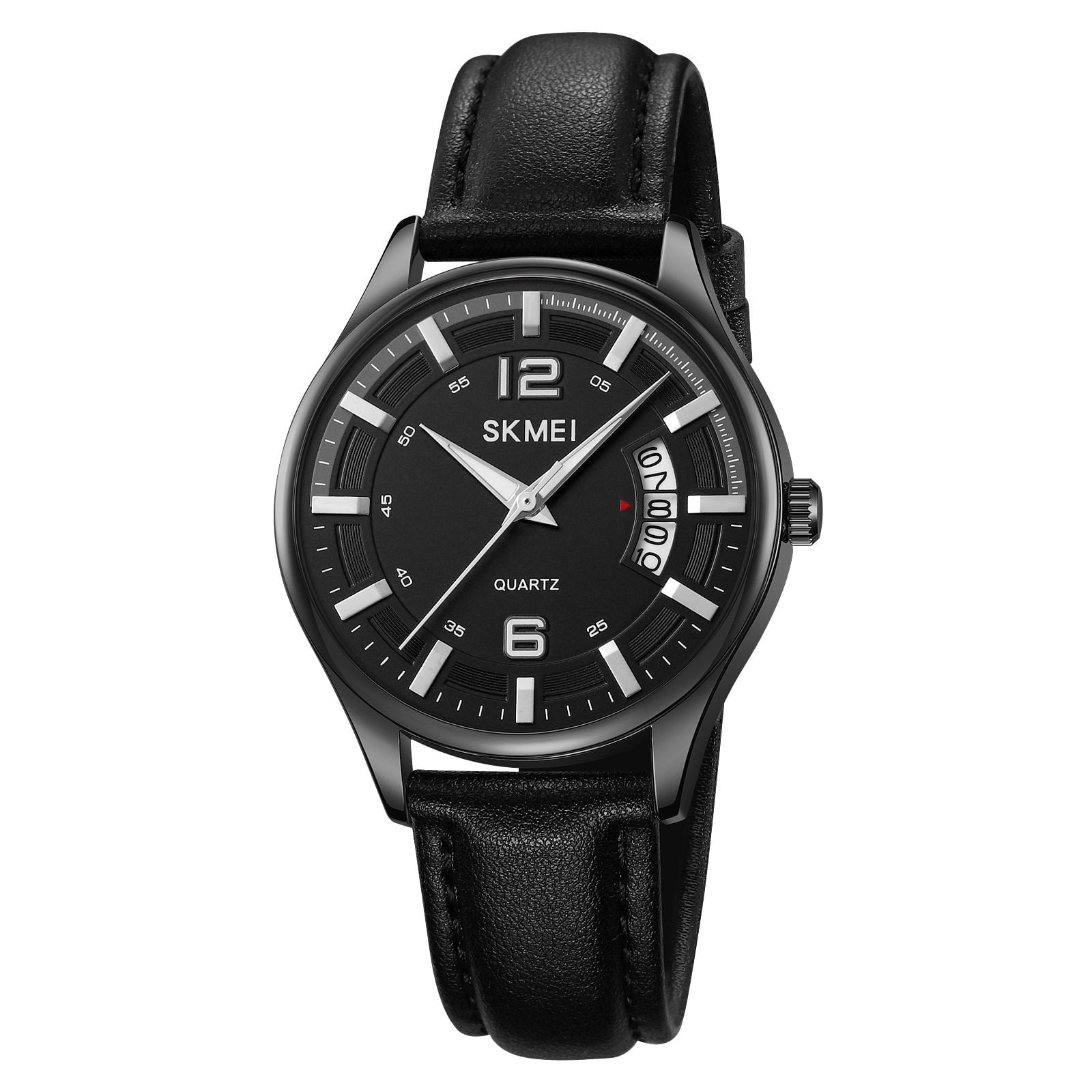 SKMEI Men Watches Black Leather Band Sports Large Big Face Luxury Waterproof Luminous Fashion Dress Casual Analog Quartz Chronograph Father Gifts Wris SKMEI Mens Watch Fashion Minimalist Quartz Analog Mesh Stainless