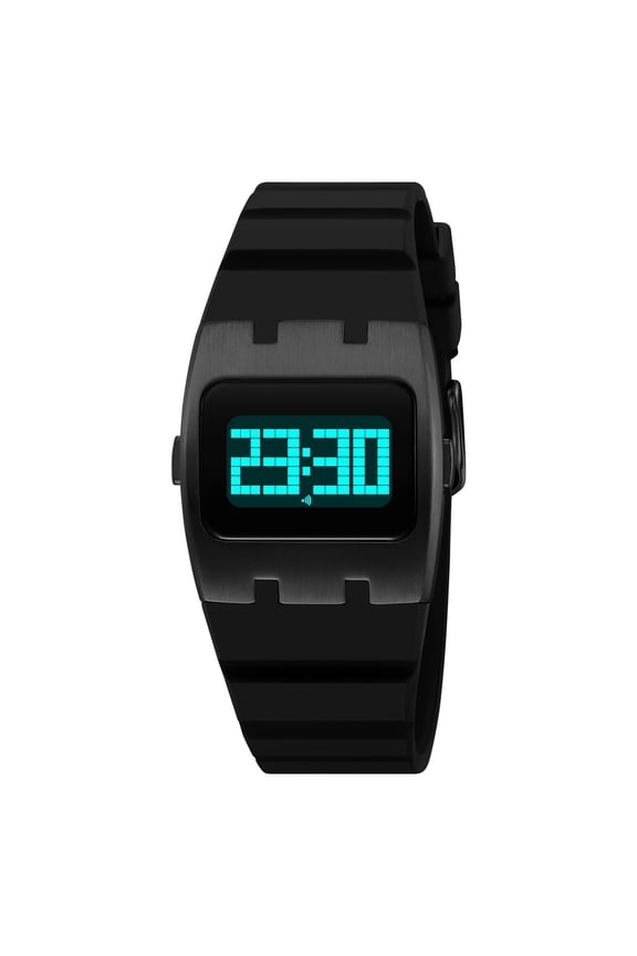 Mens Watch Square EL Backlight Digital Watch watches for Men Waterproof Multi-Function Wristwatch with Stopwatch Alarm