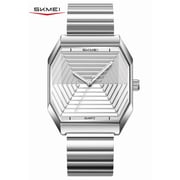 SKMEI Mens Watches Analog Quartz Stainless Steel Watch for Men Waterproof Fashion Casual Wristwatches