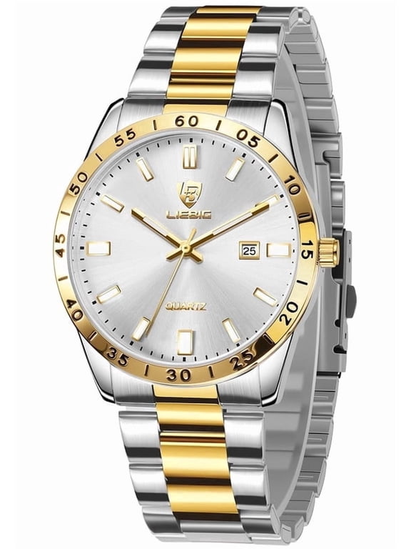 Mens Watches Waterproof Analog Quartz Watch for Men with Date Luminous Fashion Stainless Steel Wristwatch