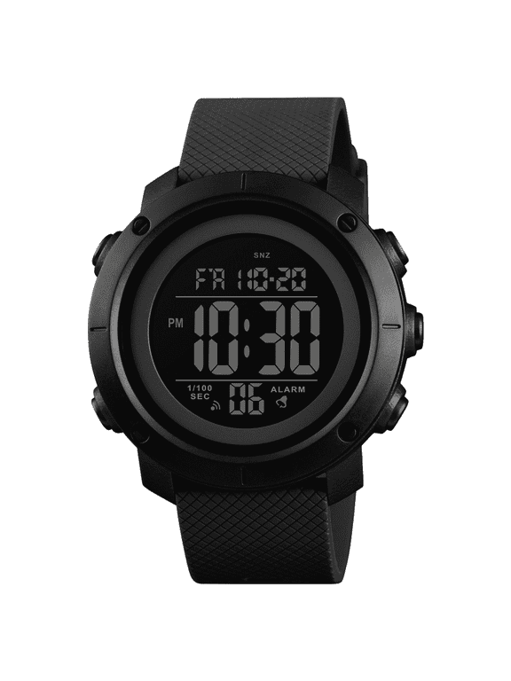Military Digital Sports Watch – Large Face Waterproof Wristwatch with Stopwatch & Alarm (Unisex)