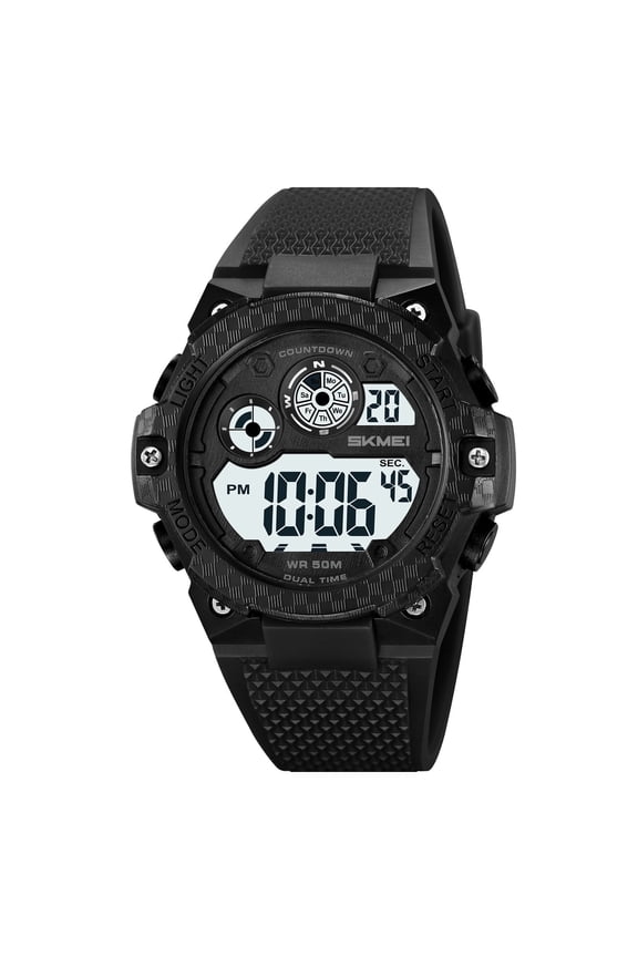 Military Digital Sports Watch – Waterproof Chronograph Wristwatch with LED Backlight, Alarm & Date Display for Men