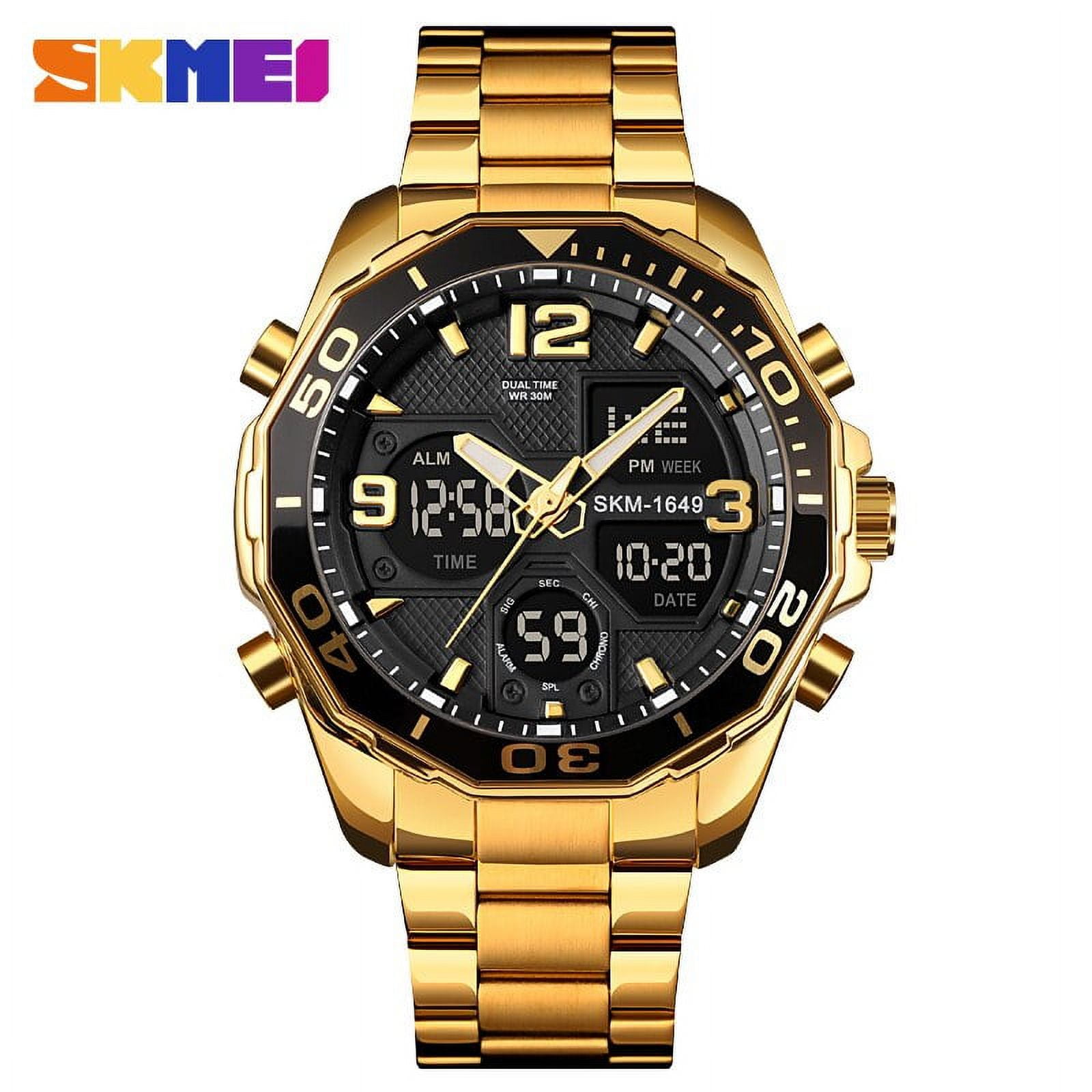 Fashion Mens Watches Stainless Steel Top Brand SKMEI Wristwatch Luxury  Sports Chronograph Digital Watch Men Relogio Masculino 