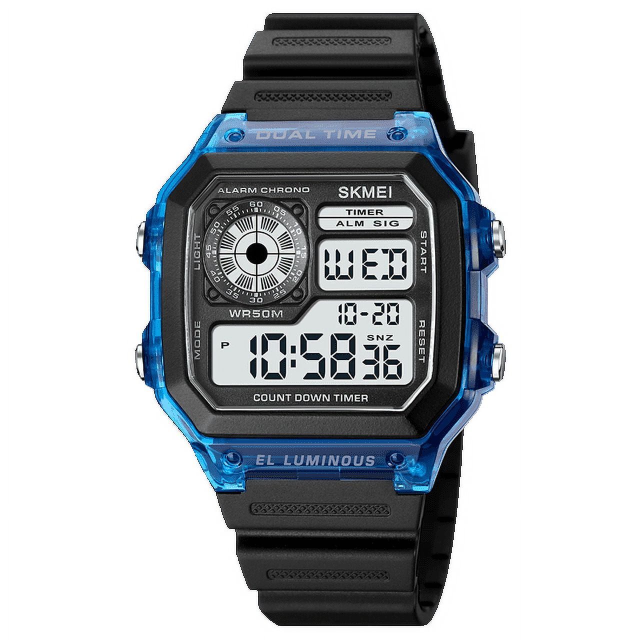 SKMEI Outddor Sports Digital Watch Led Light Countdown Dual Time
