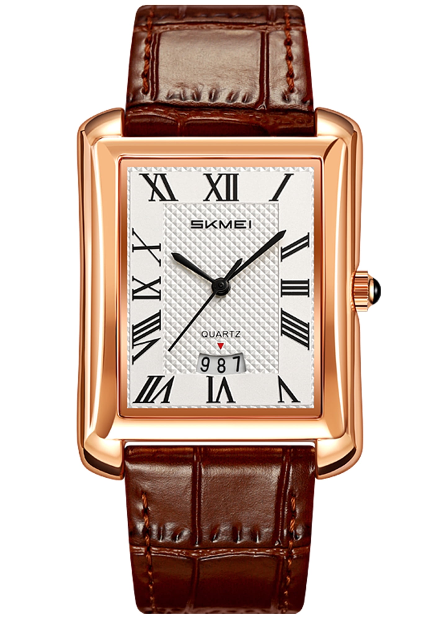 SKMEI Retro Classic Square Watches for Men Quartz Analog Waterproof Watch Leather Business Casual Mens Wrist Watch