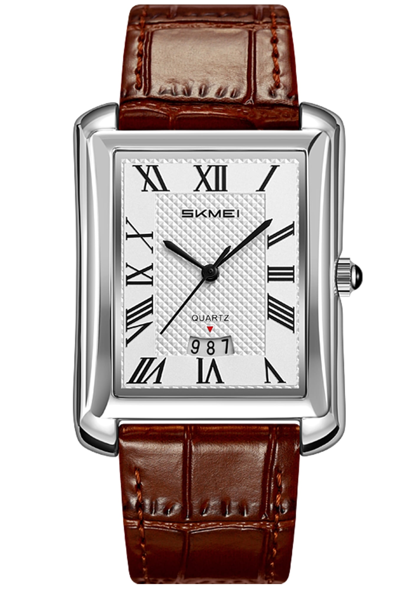 SKMEI Retro Classic Square Watches for Men Quartz Analog Waterproof Watch Leather Business Casual Mens Wrist Watch