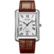 SKMEI Retro Classic Square Watches for Men Quartz Analog Waterproof Watch Leather Business Casual Mens Wrist Watch